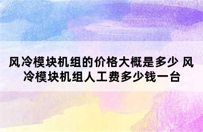 风冷模块机组的价格大概是多少 风冷模块机组人工费多少钱一台